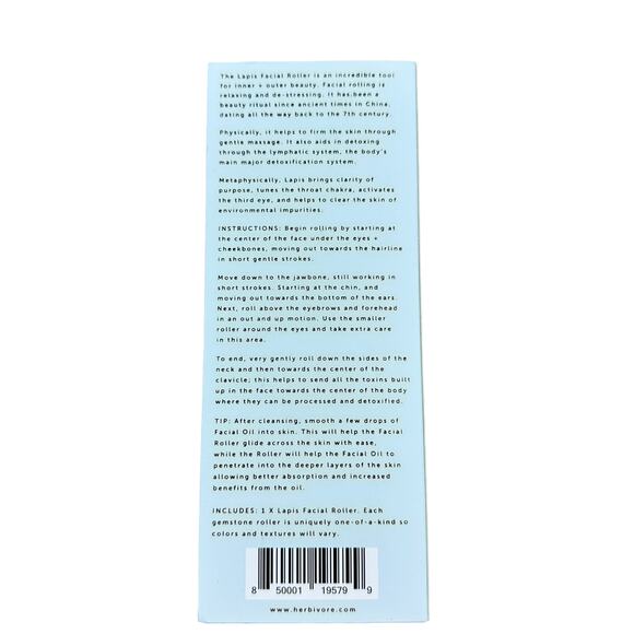 HERBIVORE Lapis Facial Roller Set New In Box Blue Gold - Picture 2 of 4